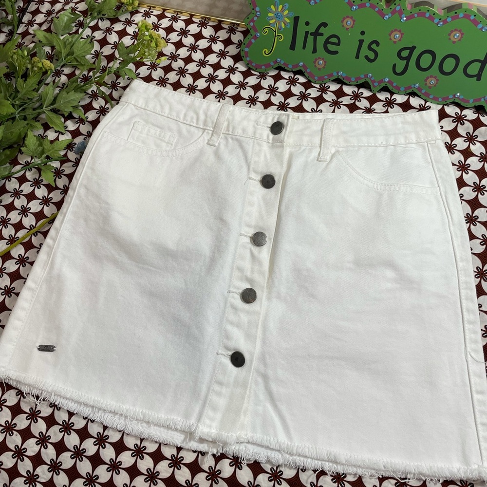 Umbrale White Denim A line Skirt